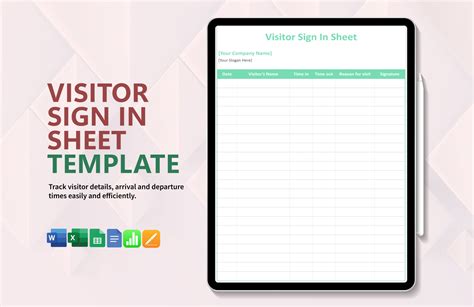 Visitor Sign In Sheet Template Word