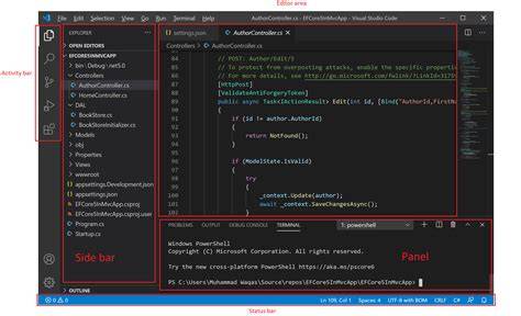 Visual Studio Code interface