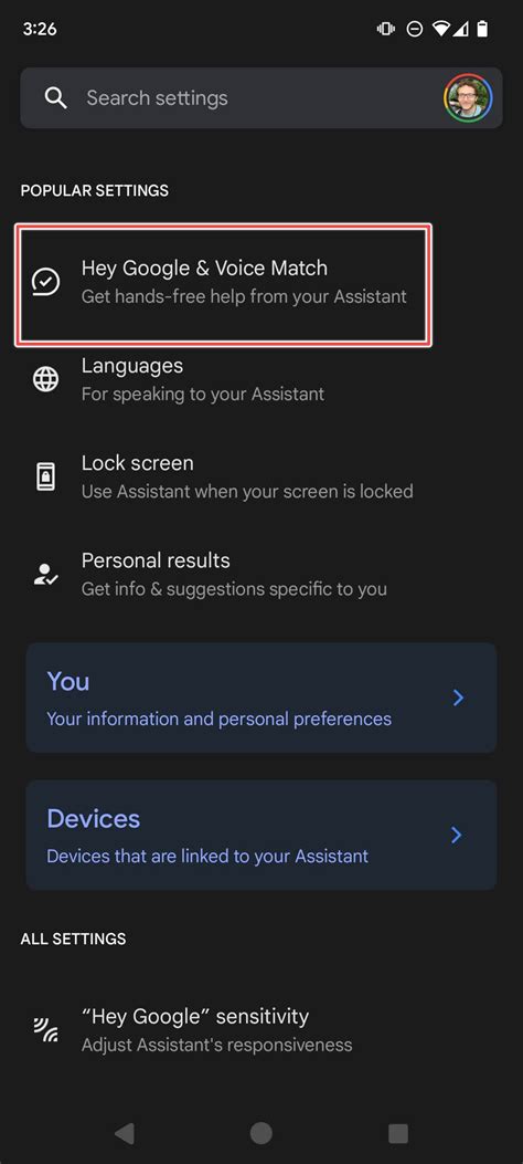 Voice Match Settings