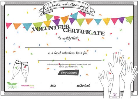 Volunteer Certificate Templates For Word