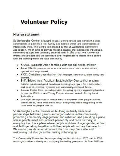 Volunteer Time Off Policy Template