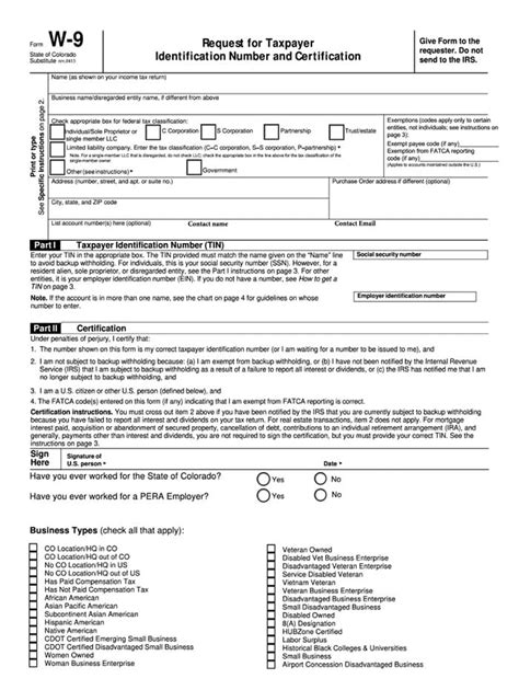 W 9 Free Printable Form