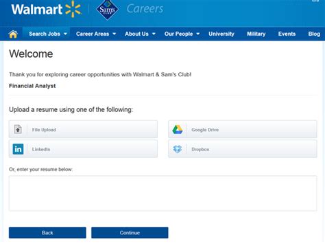 Walmart Career Application