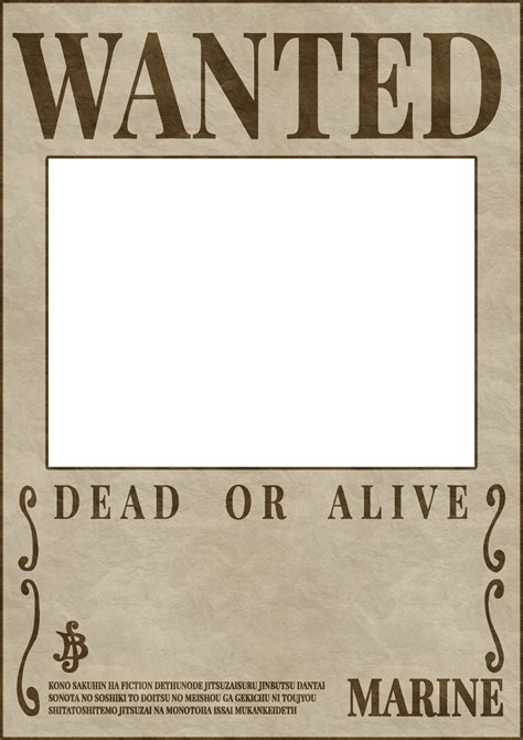 Wanted Poster One Piece Template