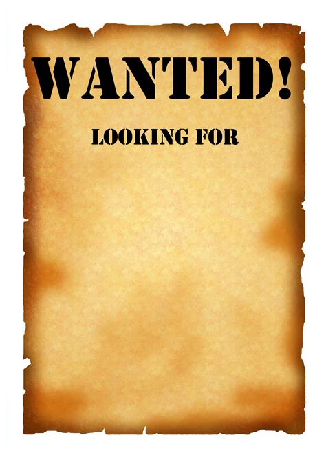 Wanted Poster Template Free