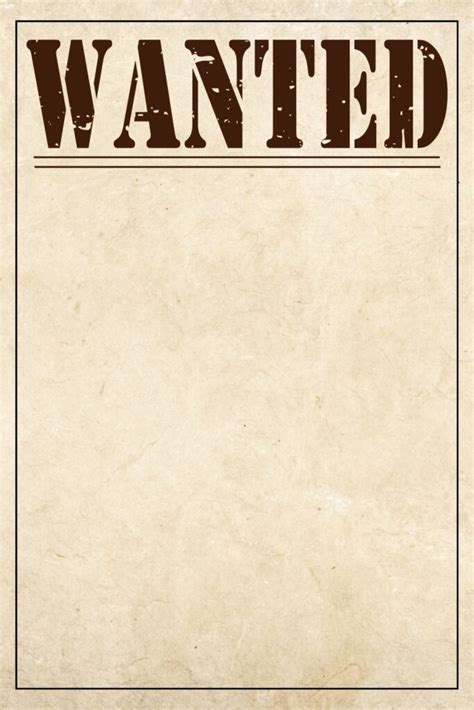 Wanted Sign Template