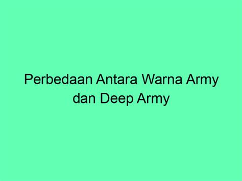Warna Rambut Army dan Deep Army