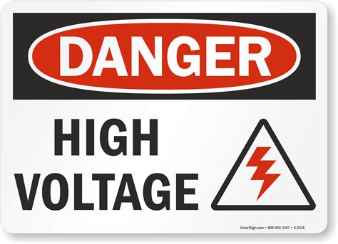 Warning sign for high voltage electrocution