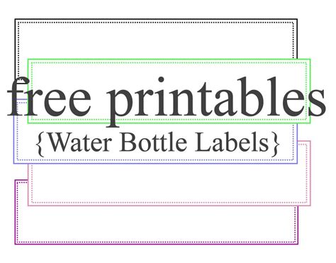 Water Bottle Labels Template Free Printable