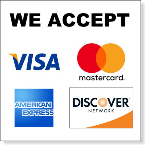 We Accept All Major Credit Cards Square