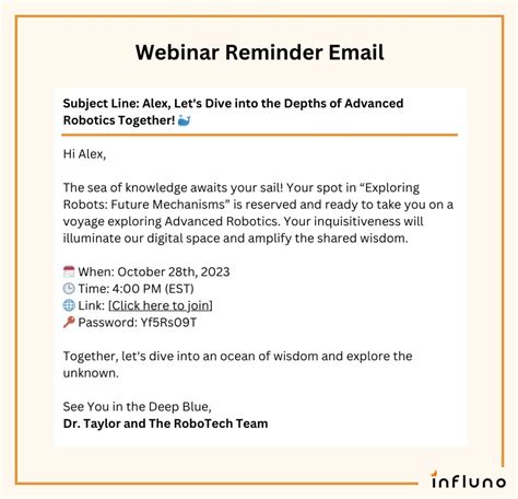 Webinar Reminder Template