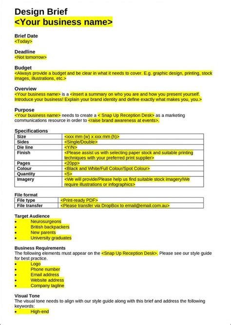 Website Briefing Template