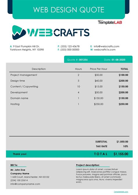 Website Design Quotation Template