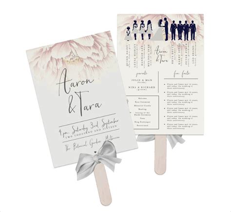Wedding Fan Program Template