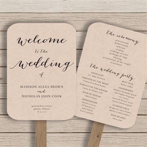 Wedding Fan Template Free
