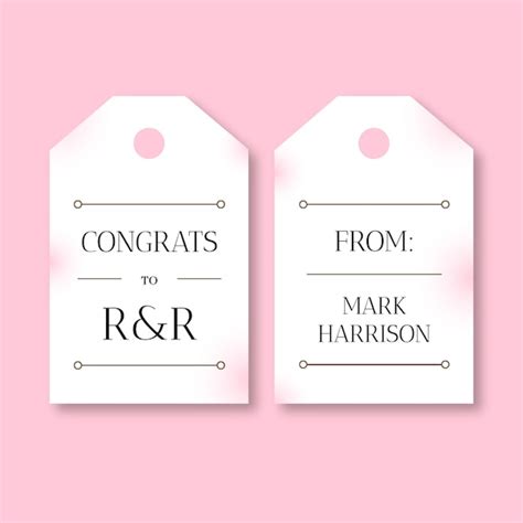 Wedding Gift Tag Template