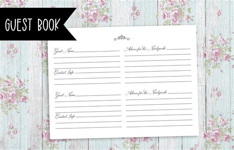 Wedding Guest Book Template