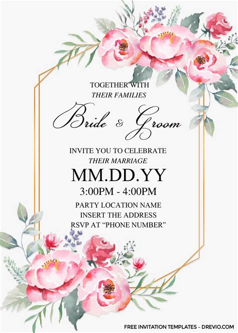 Wedding Invitations Template Word