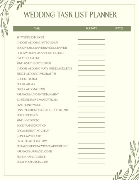 Wedding Planner Template Free Download