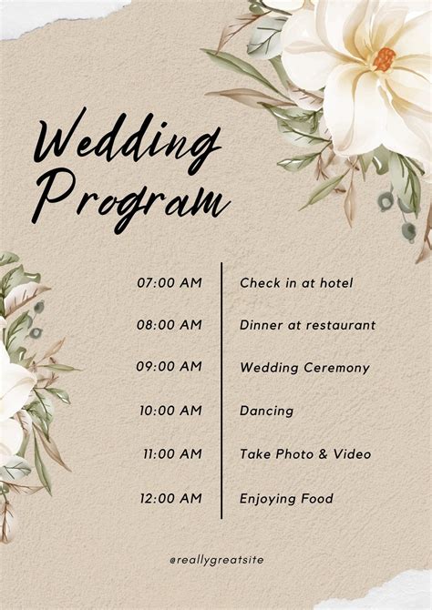 Wedding Program Templates