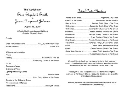 Wedding Programs Template