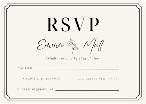 Wedding Rsvp Card Template