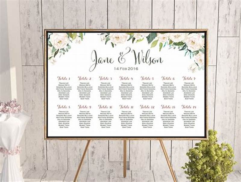Wedding Seating Chart Example