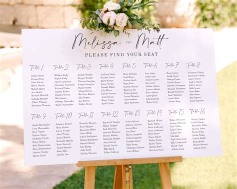 Wedding Seating Chart Ideas Templates