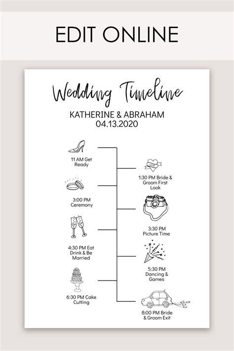 Wedding Timeline Free Template