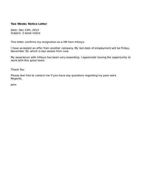 New letter 2 week form notice 140