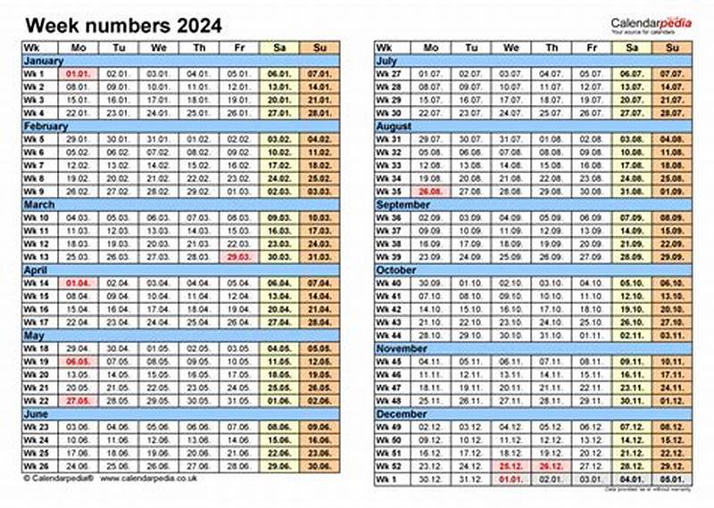 Week Numbers Calendar