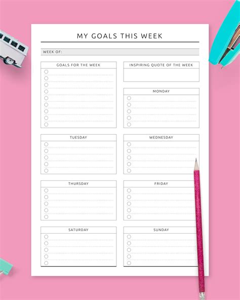 Weekly Goal Template