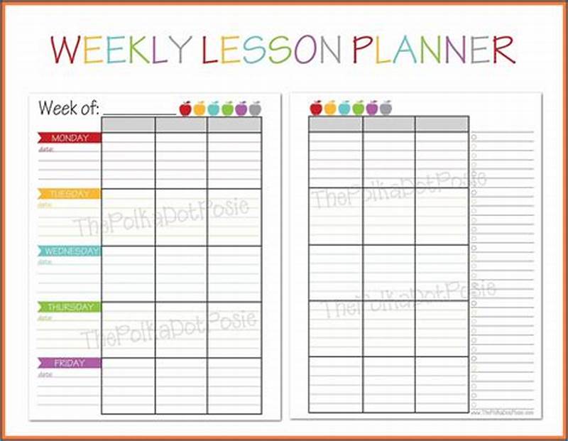 Weekly Lesson Planner Template
