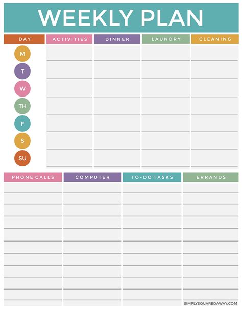 Weekly Planning Sheet Printable