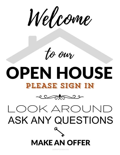 Welcome To Our Open House Printable Free