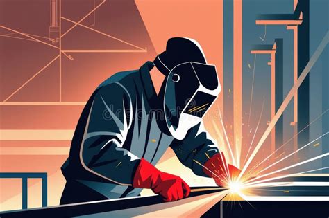 Welder working illustration