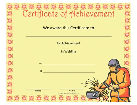 Welding Certificate Template