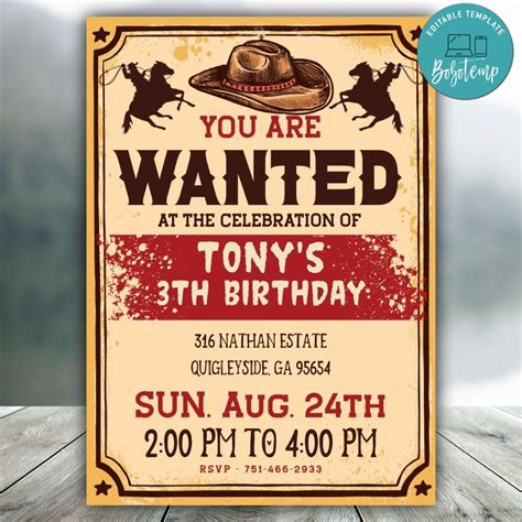 Western Invitations Template Free