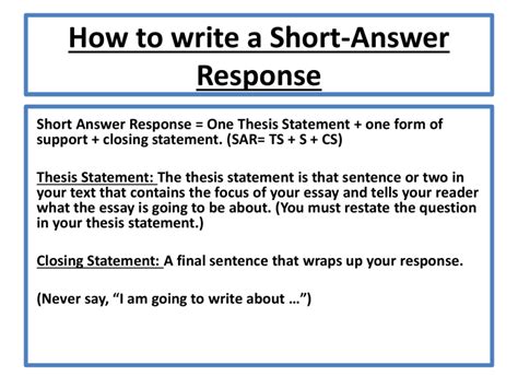 What Is Short Answer Format