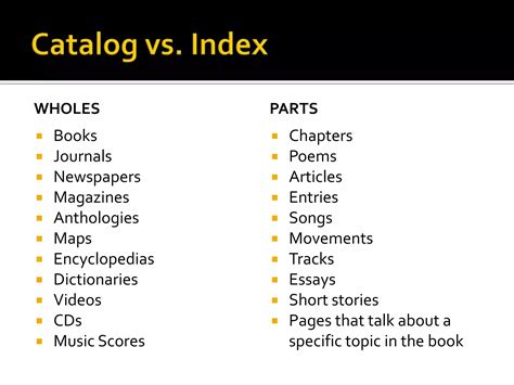 What Is The Difference Between Catalogue And Index