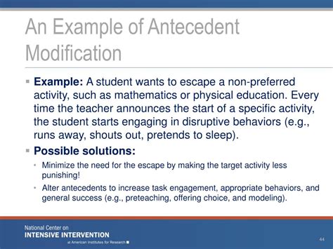 What are antecedent modifications