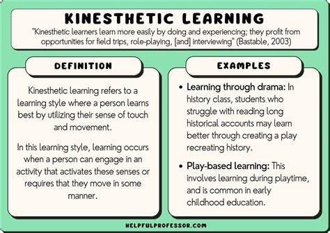 What are examples of kinesthetic learning activities