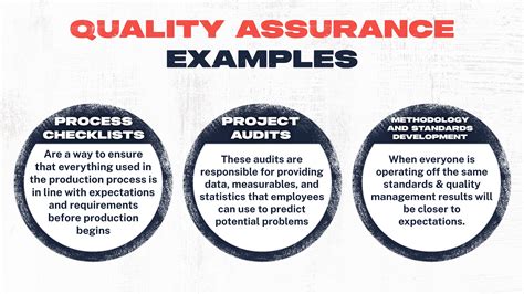 What are examples of quality assurance