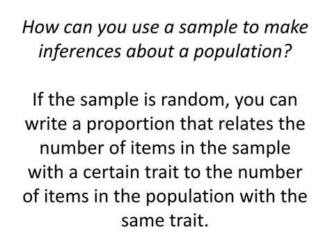 What are inferences made from random samples