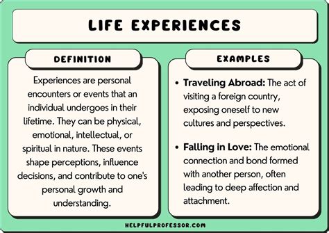What are some examples of life changing experiences