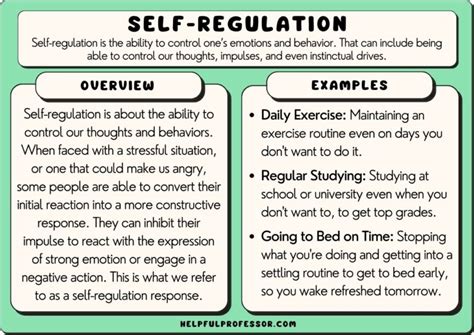 What are some examples of self regulation