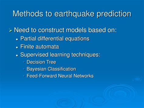What are some methods for predicting earthquakes
