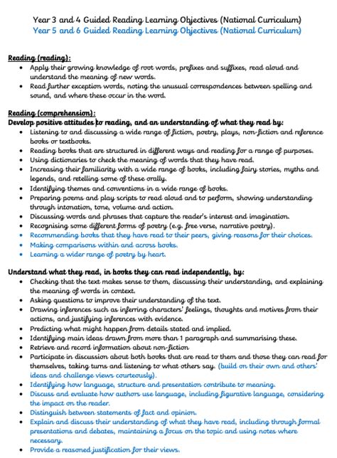 What are some reading objectives