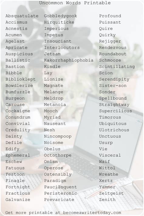What are some uncommon words