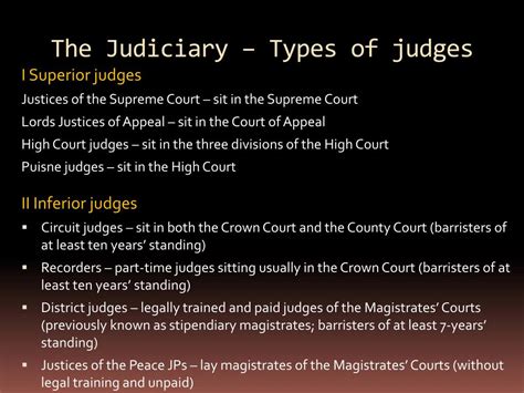 What are the 3 types of judges
